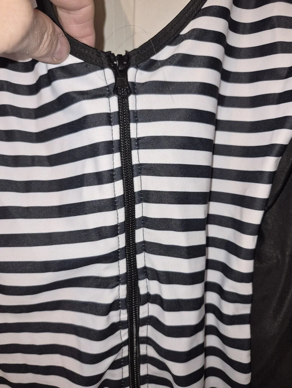 Black & White Striped Women’s Tankini Set